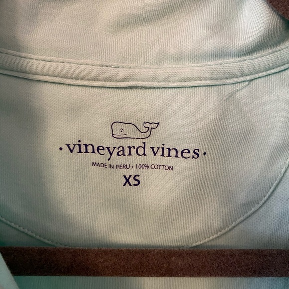 Vineyard vines 1/4 zip pullover top teal - Picture 4 of 7